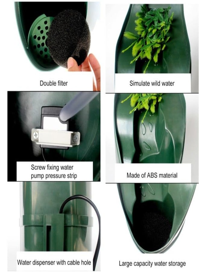 LinaLife Reptile Chameleon Cantina Drinking Fountain Water Dripper Comes with Feeding Tongs Frosted Tweezer with Extra Pump for Lizard Turtle Snake Spider Frog Gecko Simulated Waterfall - Image 2